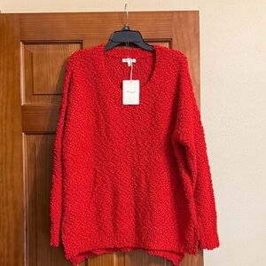 Red Textured Women Sweater brand new size M/L by Miracle